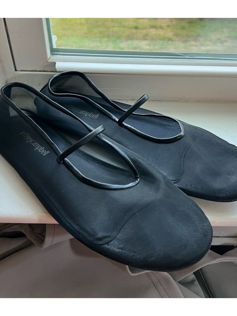 Jeffrey Campbell Swan Lake Mesh Mary Jane Ballet Flats in Black Women’s Size 10